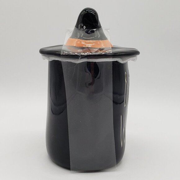 Rae Dunn Magenta BASIC WITCH Black Ceramic Mug with Witches Hat Lid NEW! - Picture 3 of 6